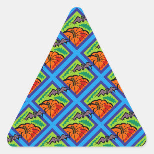 パターンのカボチャとこうもり三角形ステッカー 三角形シール