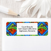 パターンのカボチャとこうもり住所 シール (インサイチュ)