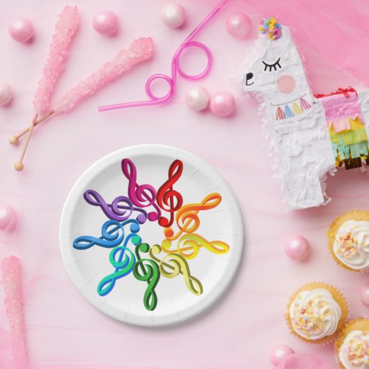 パターンのクレフ、 音符記号紙プレート ペーパープレート (パーティー)