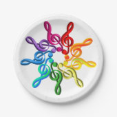 パターンのクレフ、 音符記号紙プレート ペーパープレート (正面)