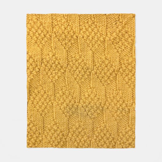 パターンのクローズアップ編み物。 フリースブランケット (正面)