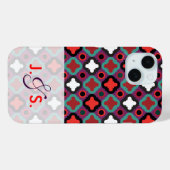 パターンのワールド赤(緑) Case-Mate iPhoneケース (裏面 (横))