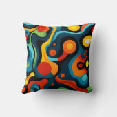 パターンの最大カラフル水色 クッション (裏面)