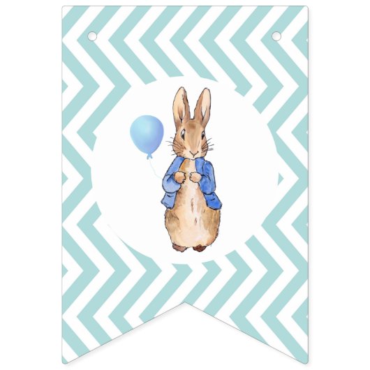 パターンの背景が混ざったウサギのピーター バンティングフラッグ (第1の旗)