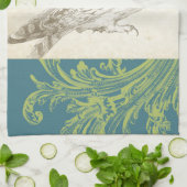 パターンの背景に灰色のフクロウ キッチンタオル (折り畳み)