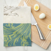 パターンの背景に灰色のフクロウ キッチンタオル (四つ折り)