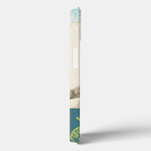 パターンの背景に灰色のフクロウ Case-Mate iPhoneケース (裏面 / 右)