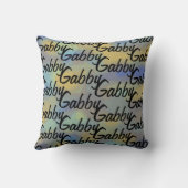 パターンをくまなくあなたの名前パーソナライズなおもしろい クッション (裏面)