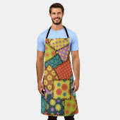 パターンを使ったパッチ違うワーク エプロン (着用した状態)