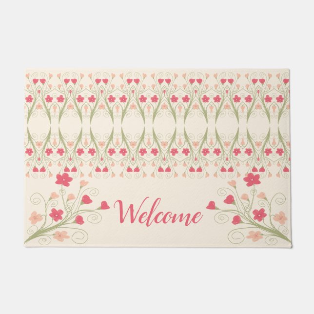 パターンアート付きフローラ ドアマット (正面)