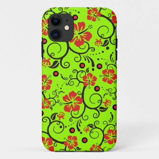 パターンアート – ハイビスカスゲッコ – 自分の背中を作る Case-Mate iPhoneケース (裏面)