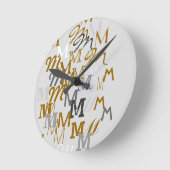 パターンイニシャル名 ラウンド壁時計 (傾斜)