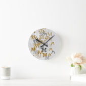 パターンイニシャル名 ラウンド壁時計 (ホーム)