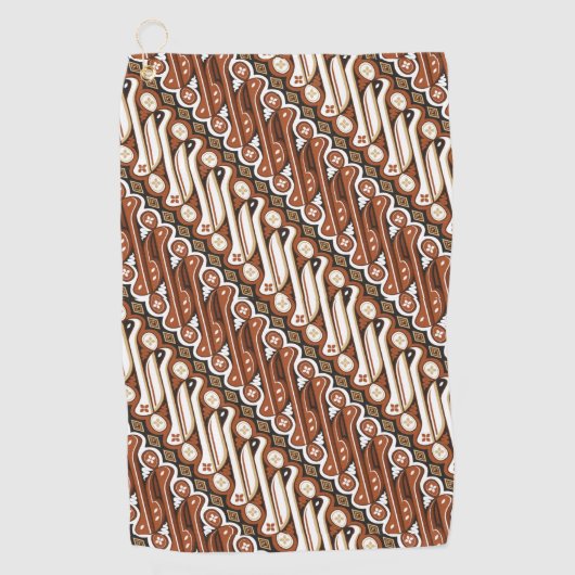 パターンインドネシアろうけつ染め ゴルフタオル (正面)