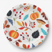 パターンオータム紙プレート ペーパープレート (正面)
