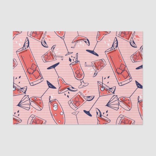 パターンカクテルとパーティー用ドリンク 薄葉紙 (正面)