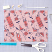 パターンカクテルとパーティー用ドリンク 薄葉紙 (クラフト)