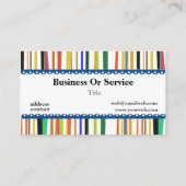 パターンカラフルなオフィスマネージャーは縞で飾ります 名刺 (裏面)