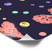 パターンカラフルハートガーリーモダンかわいい ポスター (コーナー)