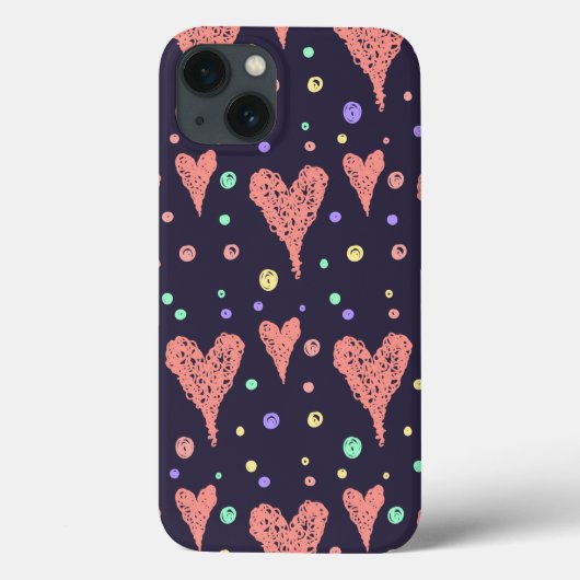 パターンカラフルハートガーリーモダンかわいい Case-Mate iPhoneケース (裏面)