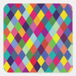 パターンカラフルファッション-モダン春ヒップスター スクエアシール