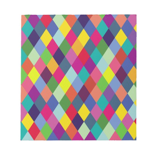 パターンカラフルファッション-モダン春ヒップスター ノートパッド (正面)