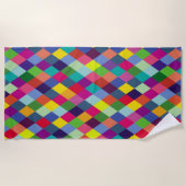 パターンカラフルファッション-モダン春ヒップスター ビーチタオル (正面)