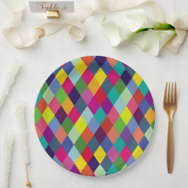 パターンカラフルファッション-モダン春ヒップスター ペーパープレート