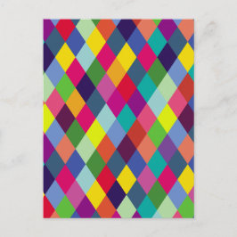 パターンカラフルファッション-モダン春ヒップスター ポストカード