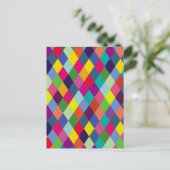 パターンカラフルファッション-モダン春ヒップスター ポストカード (スタンド正面)