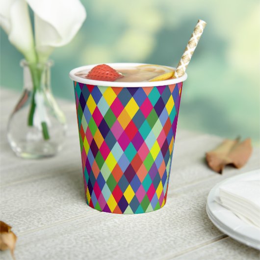 パターンカラフルファッション-モダン春ヒップスター 紙コップ (インサイチュ)