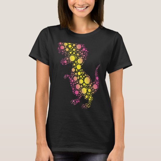 パターンカラフル恐竜9月国際的 Tシャツ (正面)