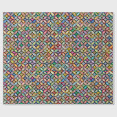 パターンカラフル誕生日ギフト ラッピングペーパー (フラット)