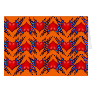 パターンカードに青い炎の赤いハート