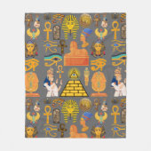 パターンシンボル古代エジプトの象形文字 フリースブランケット (正面)