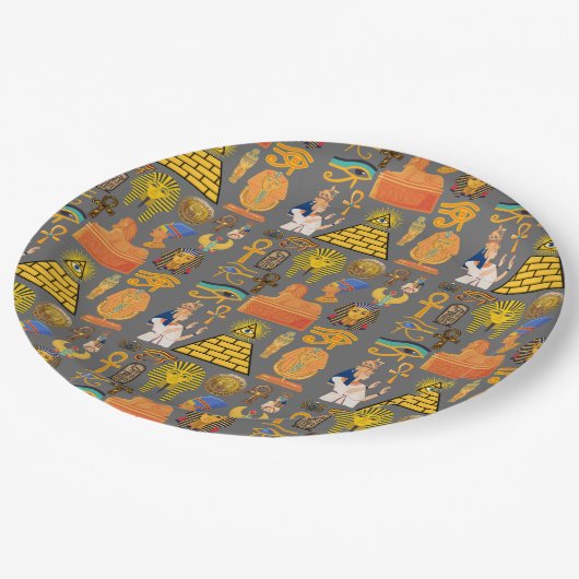 パターンシンボル古代エジプトの象形文字 ペーパープレート (アングル)