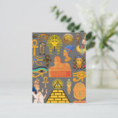 パターンシンボル古代エジプトの象形文字 ポストカード (スタンド正面)