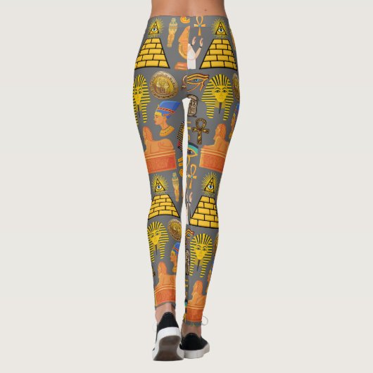 パターンシンボル古代エジプトの象形文字 レギンス (裏面)