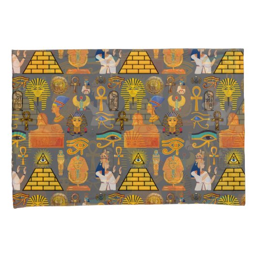 パターンシンボル古代エジプトの象形文字 枕カバー (正面右)