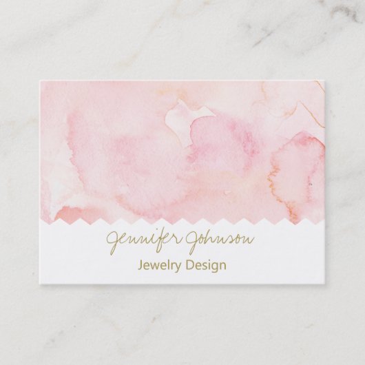 パターンジュエリーデザイン水彩バラ 名刺 (正面)