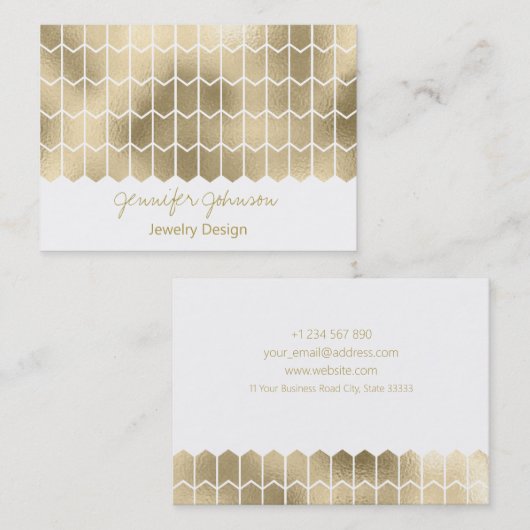 パターンジュエリーデザイン金箔 名刺 (正面/裏面)