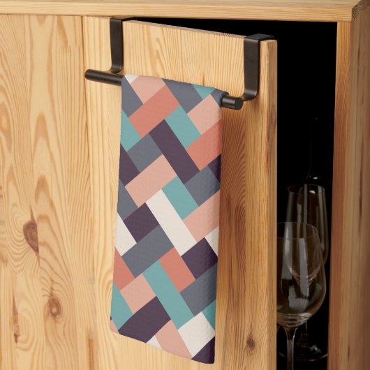 パターンスタイリッシュファッション – ジオメトリックモダンヴィンテージ キッチンタオル (三つ折り)