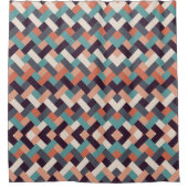 パターンスタイリッシュファッション – ジオメトリックモダンヴィンテージ シャワーカーテン (正面)