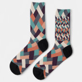 パターンスタイリッシュファッション – ジオメトリックモダンヴィンテージ ソックス (左)