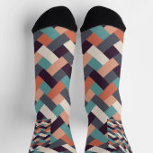 パターンスタイリッシュファッション – ジオメトリックモダンヴィンテージ ソックス (上部)