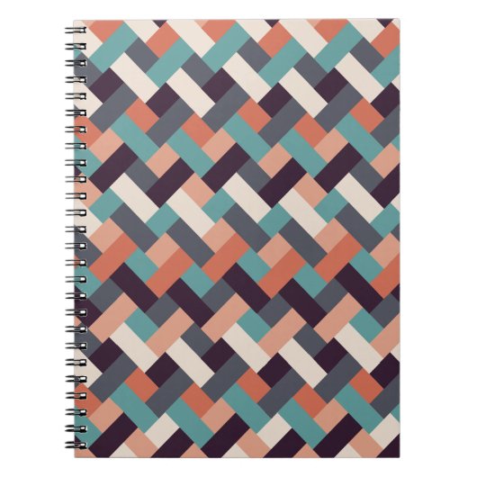 パターンスタイリッシュファッション – ジオメトリックモダンヴィンテージ ノートブック (正面)