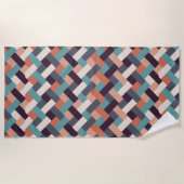 パターンスタイリッシュファッション – ジオメトリックモダンヴィンテージ ビーチタオル (正面)