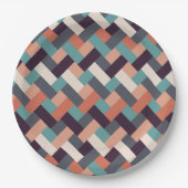 パターンスタイリッシュファッション – ジオメトリックモダンヴィンテージ ペーパープレート (正面)