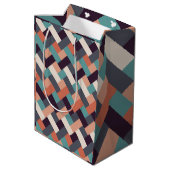 パターンスタイリッシュファッション – ジオメトリックモダンヴィンテージ ミディアムペーパーバッグ (裏面アングル)