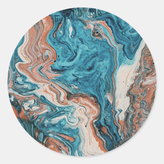 パターンステッカー:カラー付きアートデザイン違う ラウンドシール (正面)